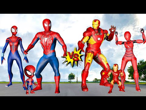 FAMILY SPIDER-MAN VS FAMILY IRON MAN - In real life