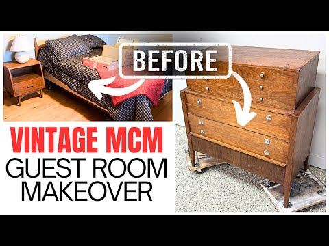 UGLY Guest Room GLOW UP on a Budget : Vintage Furniture Restoration