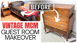 UGLY Guest Room GLOW UP on a Budget : Vintage Furniture Restoration