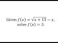 Solving Radical and Quadratic Equations