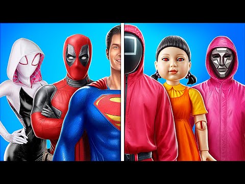 Superman, Deadpool En Gwen Stacy In Squid Game! Wie Is De Kampioen?