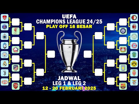 Jadwal Play Off 16 Besar Liga Champions 2025 - Bagan Play Off Babak 16 Besar Liga Champions 2025