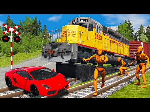 Trains and Cars Crashes - Truck Rescue Cars - BeamNG.Drive #5