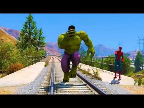 HOMEM ARANHA e HULK vs TREM - GTA V