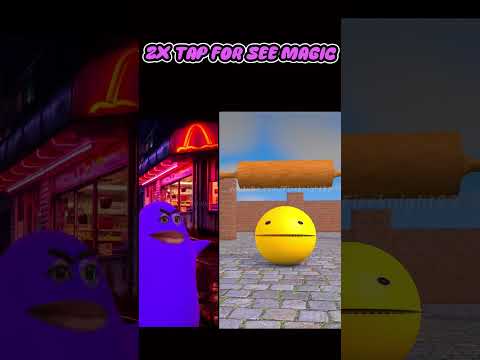 Pacman really loves eating pizza here! Yum yum! 🍕🤣👾#PacmanPizza #FunnyGame #KidsLaughs