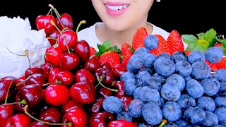 HEALTHY EATING ASMR BERRIES FRUIT PLATTER *STRAWBERRIES, BLUEBERRIES, AND CHERRIES*| TracyN ASMR