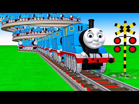 【踏切アニメ】あぶない電車 3 TRAIN Thomas vs Fumikiri 3D Railroad Crossing Animation #1million