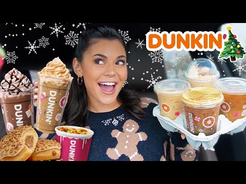 Trying EVERYTHING on Dunkin's New Holiday Menu! ☕️🎅🏼