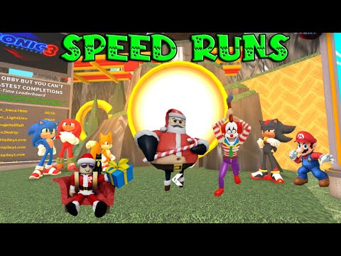 [SONIC 3] Speed Runs in #roblox Scary Obby Games from Epic Chopper's, School, Barry Xmas, Cant Jump