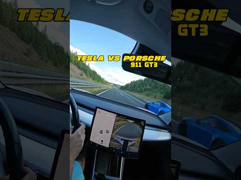 Tesla Model 3 Performance vs Porsche 911 GT3 on German autobahn!