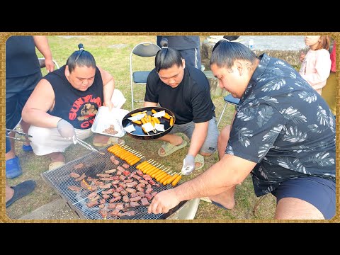【相撲飯】合宿恒例！！力士の本気バーベキュー ／ 延原と若雅の誕生日会🎂