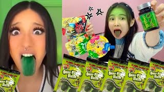 Super Sour Cucumber Candy, Will Your Eyes Turn Green After Eating It?