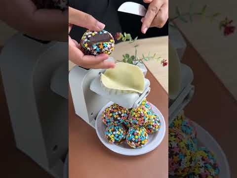 Colorful brigadeiro pastry.