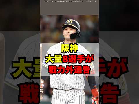 【阪神】大量8選手に戦力外通告・・・