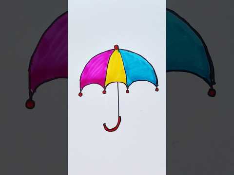How to draw an umbrella 🏖️ for kids #drawing #viral #funny #cartoon #kids #shoes