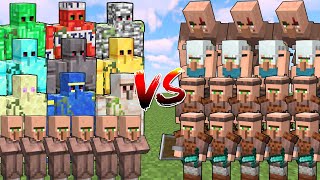 Guard Villager Raid vs Golem Security - Minecraft Mob Battle