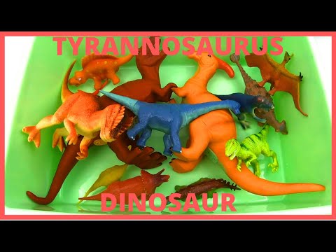 Learn DINOSAUR Names for kids TYRANNOSAURUS TRICERATOPS English Korean. 공룡 이름 배우기 공룡 티라노사우르스 영어