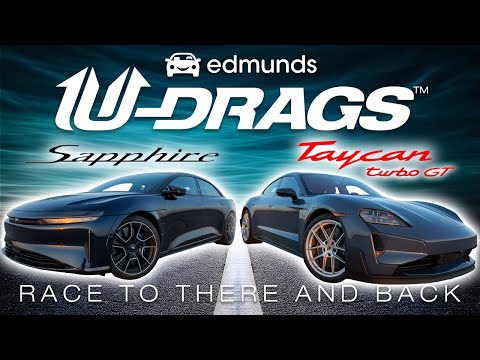 U-Drags Race: Lucid Air Sapphire vs. Porsche Taycan Turbo GT | Quarter Mile, Handling & More