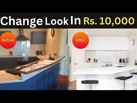 How to give new look to old kitchen cabinets ? Kitchen Makeover on a Budget I✅👌