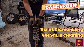 Daihatsu struts dismantled, Vel Satis interior clean - fleet update! With added danger!