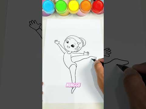 Drama saat latihan balet⁉️ Menggambar dan mewarnai dengan pasir warna sambil bercerita