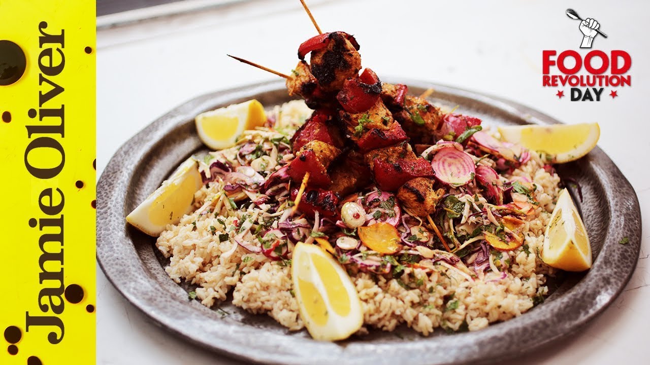 Jamie s Tandoori Chicken Kebabs #FoodRevolutionDay