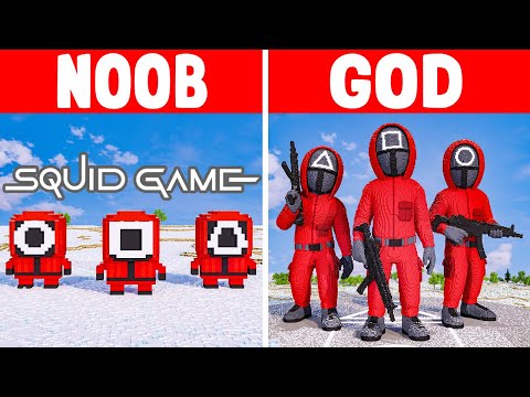 Minecraft SQUID GAME 2 STATUE BUILD CHALLENGE - NOOB vs GOD