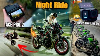 Super Bike Night Ride | Hyper Ride 🤯🔥 | ACE PRO 2 | Insta 360 🔥