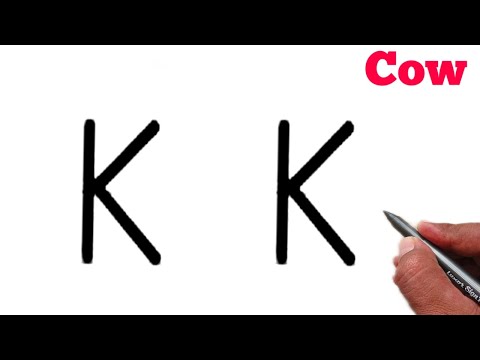 How to draw cow from letter KK | Easy cow drawing easy | Letter Drawing