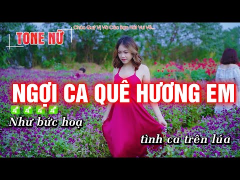 Ngợi Ca Quê Hương Em Karaoke 2023 Tone Nữ Nhạc Sống Dễ Hát | Hoàng Dũng Karaoke