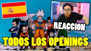 TODOS los OPENINGS de DRAGON BALL ESPAÑA | REACCION 💥