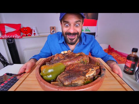 اضلاع البقر المدخنة بالطاجين الفخاري موكبانغ Mukbang Eating Show Beef Chops in Tagine