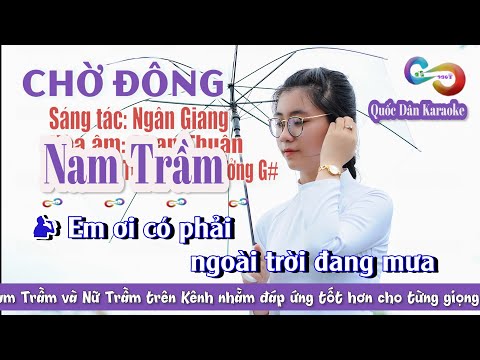 Karaoke Chờ Đông | Bossa Nova | Tone Nam Trầm (G#,Tp:100) | Quốc Dân Karaoke