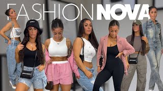 FASHION NOVA SPRING TRY ON HAUL🩷 cargos, denim jeans, graphic shirts *pink inspo* 30+ items!
