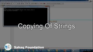 Copying of Strings