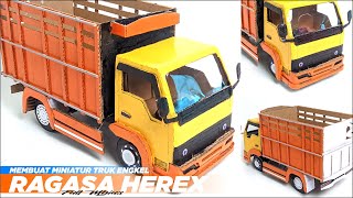 MEMBUAT MINIATUR TRUK HEREX RAGASA ENGKEL FULL KARDUS BISA OLENG || HANDMADE