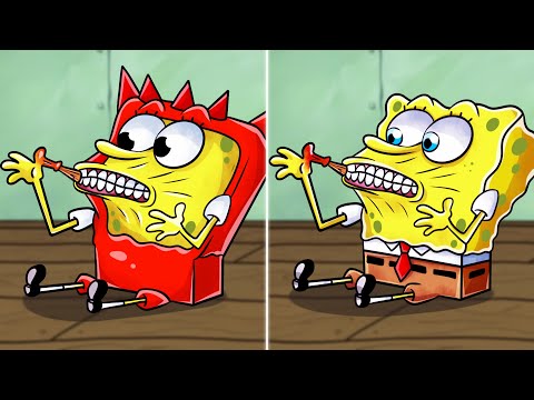 Spongebob Removing a Splinter vs Incredibox Sprunki cartoon Animation