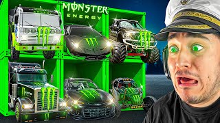 ABRIENDO CONTENEDORES de COCHES de MONSTER Energy en GTA 5 !!⚡️🟢