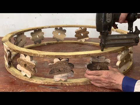 Woodworking art - Extremely Unique Design Idea To Create A Tea Table With Beautiful Flower Petals