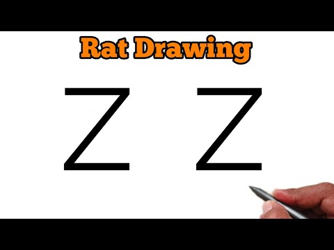 How to draw rat from letter Z | Easy Rate Drawing Step by Step Easy | Letter Drawing