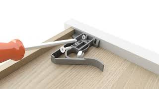 Futura Clip version with 1 way adjustable clip Drawer drilling three sided and fixing of the runner