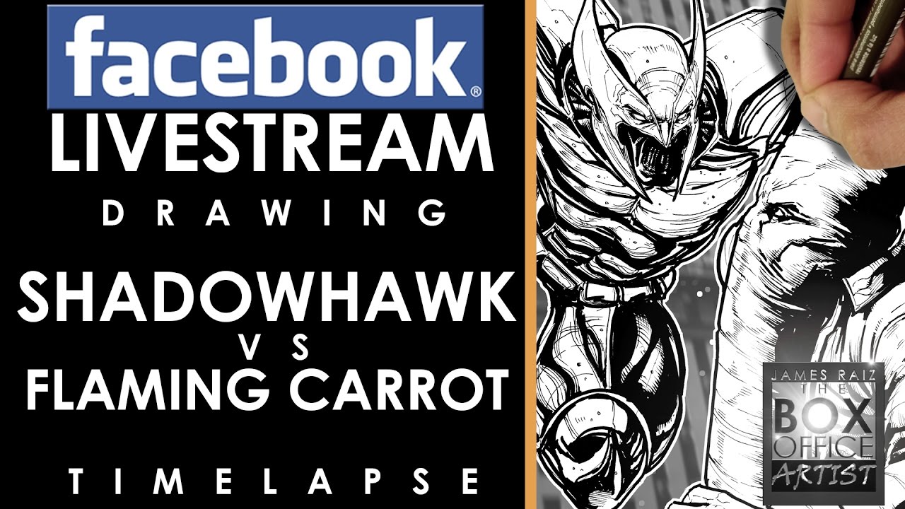 Inktober day 1 - drawing shadowhawk vs the flaming carrot!