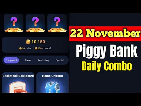 Piggy Bank Daily Combo 22 November | Piggy Bank Combo Today | Piggy Bank Airdrop