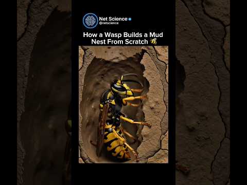 How a Wasp Builds a Mud Nest ๐