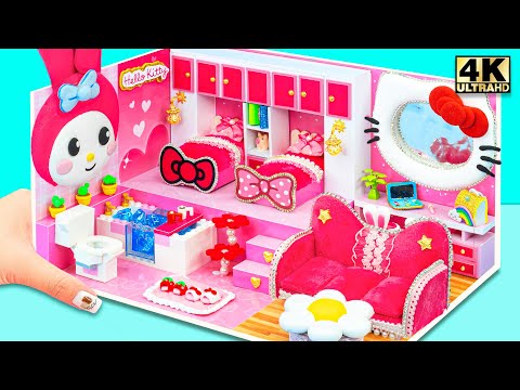 Satisfying DIY Hello Kitty & My Melody ❤️ Make the CUTEST PINK Mini House 💖 DIY Miniature House