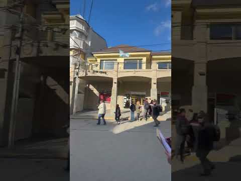 Waiters race while carrying food products in San Carlos de Bariloche