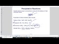 Precipitation Reactions and Solubility