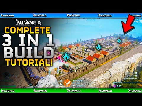 How To Build 3 in 1 BASE // MINI CITY Build Tutorial - Palworld Feybreak Full Base Building Guide