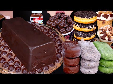 ASMR CHOCOLATE CAKE MALTESERS ICE CREAM NUTELLA DESSERT MUKBANG 초콜릿 케이크 먹방チョコレートケーキ 咀嚼音EATING SOUNDS
