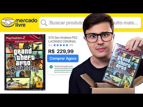 COMPREI o GTA SAN ANDREAS de PS2 LACRADO no MERCADO LIVRE